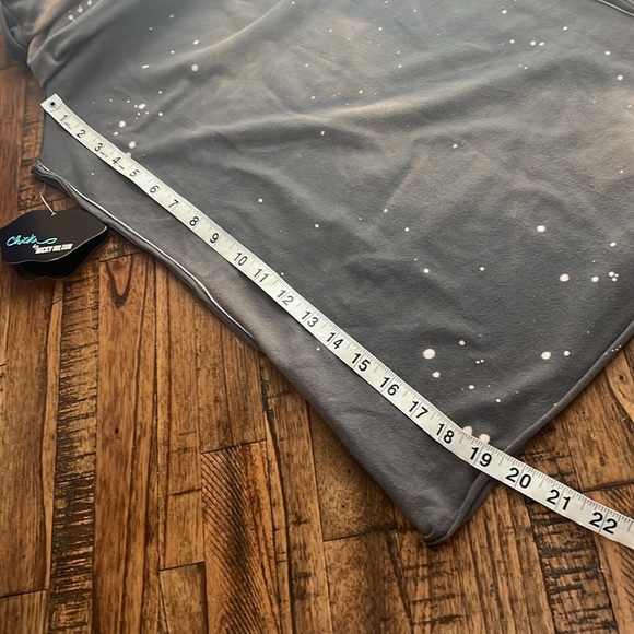 Chick by Nicky Hilton Gray Sleeveless Top Dress  Unique Bleach splatter Small - Picture 8 of 9